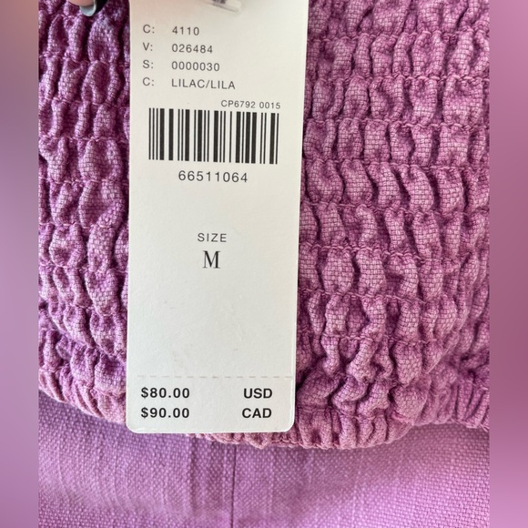 Pilcro Corset Tank Anthropologie Smocked Cropped Lilac Sleeveless Top, M, NWT - Picture 9 of 14